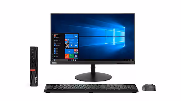 Lenovo Thinkcentre M720Q Tiny 9th Gen Intel i5 8GB RAM 500GB HDD Integrated Intel UHD Graphics 630 Windows 11 Tiny Form Factor Desktop Plus Lenovo ThinkCentre 24″ Full HD Display All-in-One Bundle