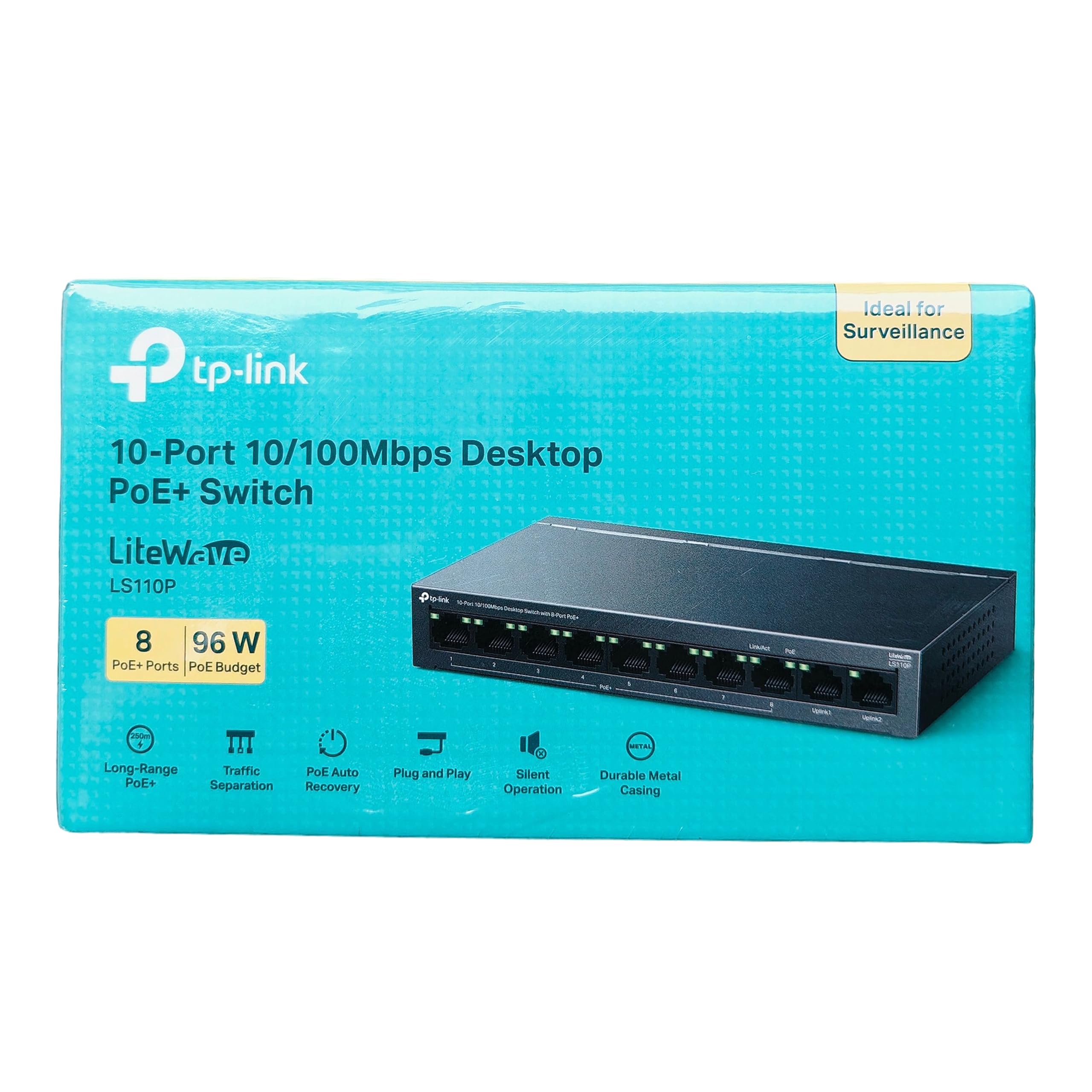 TP-Link TL-LS110P 10-Port 10/100Mbps Desktop Switch With 8-Port PoE+