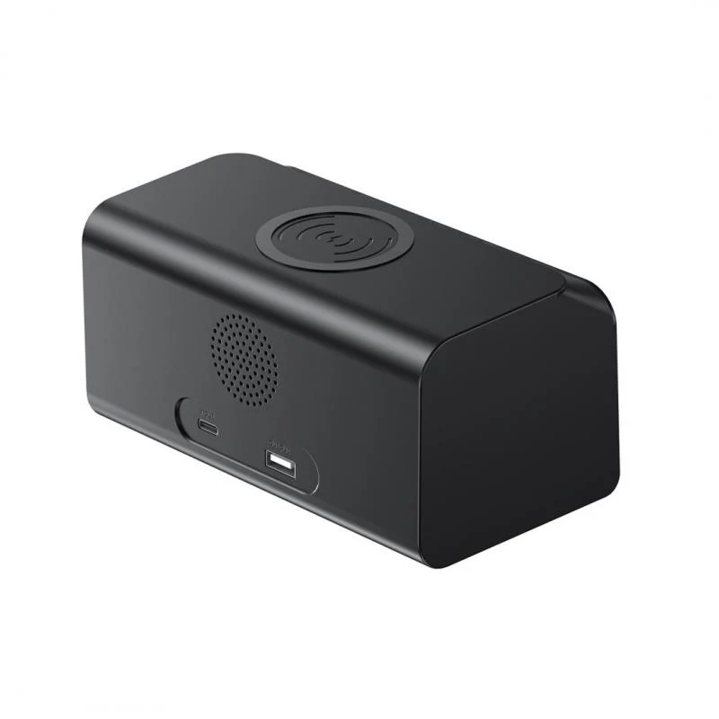 HAVIT W3041 15W 6-in-1 Wireless Charger Bluetooth Speaker Desk Hub Multifunctional Bluetooth Speaker/Wireless Charger/Alarm/Clock /Calendar/Temp view 3
