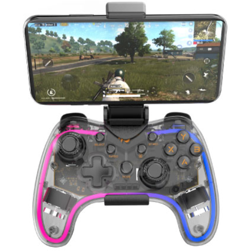 Havit Gamenote G180BT NeoGrip Transparent RGB Wireless Bluetooth Gamepad with Vibration Feedback view 3