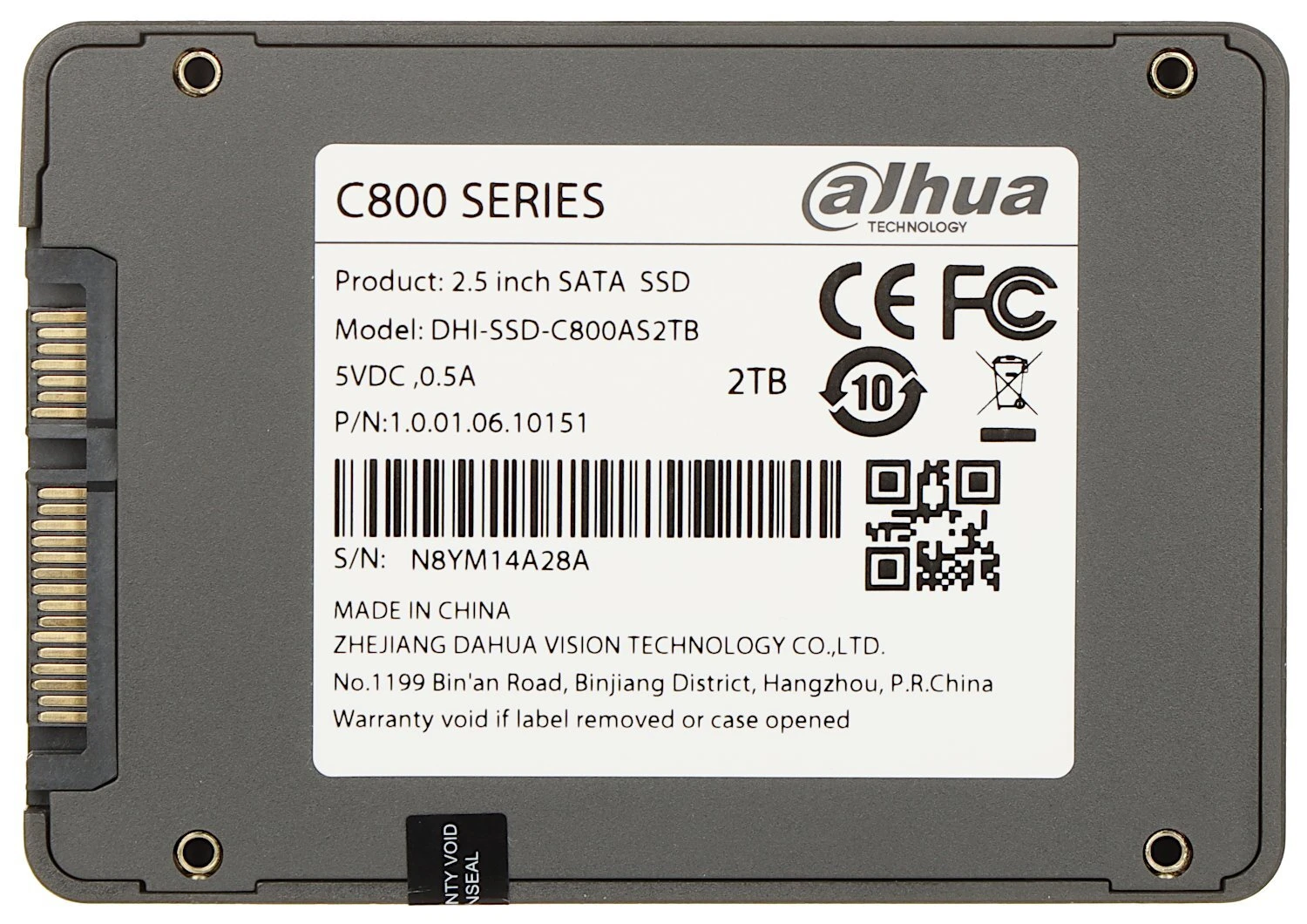 Dahua 2TB 2.5" SATA Solid State Drive SSD DHI-SSD-C800AS2TB