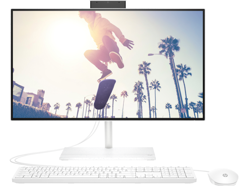 HP All-in-One 24-cb1023nh All-in-One PC Intel Core i5-1235U 8GB RAM 512GB SSD 23.8" FHD Touchscreen Integrated Intel Iris Xe Graphics HP 225 White Wired Keyboard and Mouse Combo 1 Year Warranty