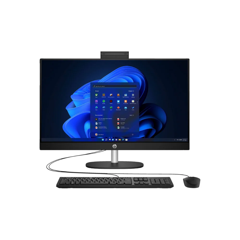 HP All-in-One 24-cr0258nh PC (A0CR5EA) 13th Gen Intel Core i7-1355U 16GB DDR4-3200 MT/s RAM 512GB PCIe NVMe M.2 SSD 23.8" FHD IPS Non-Touch Display Intel Iris Xᵉ Graphics HP True Vision 720p HD Tilt Privacy Camera HP 125 USB Black Wired Keyboard and Mouse