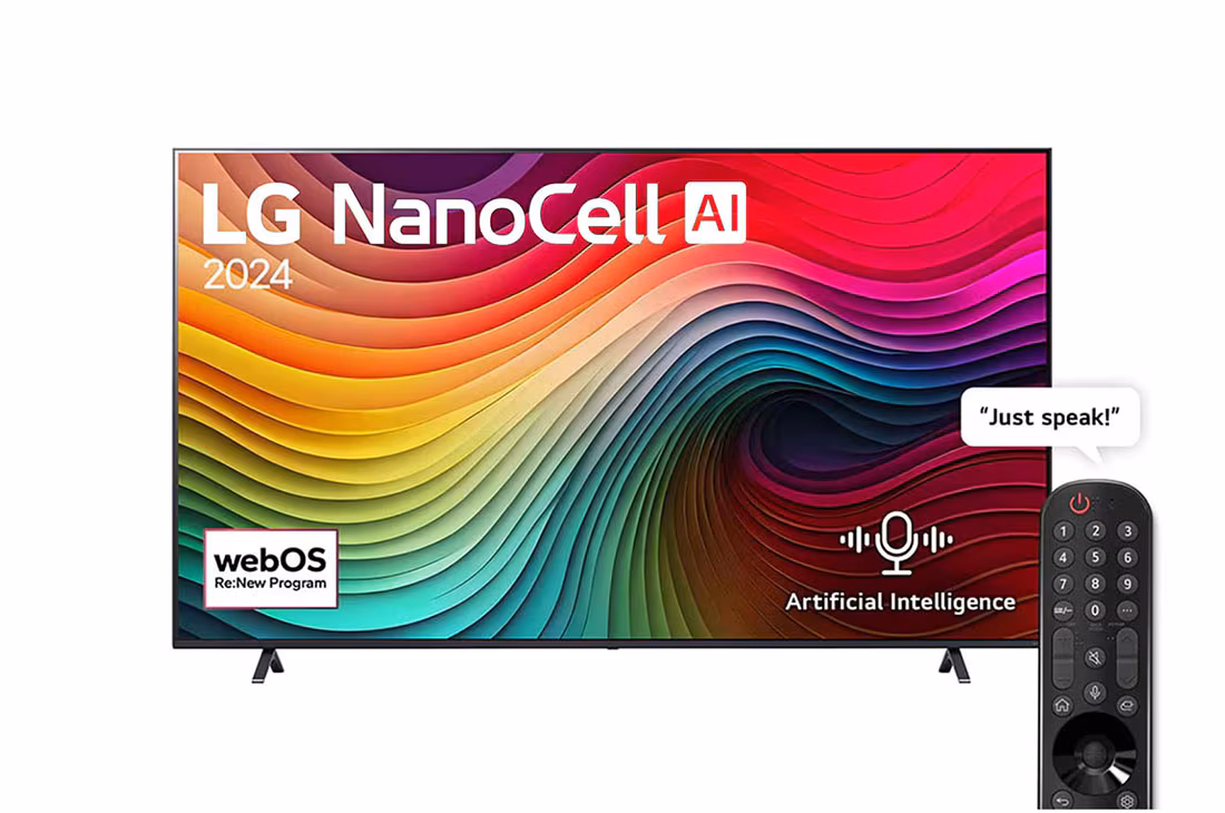 LG 55 Inch NanoCell AI NANO80 4K Smart TV AI Magic Remote HDR10 WebOS24 55NANO80T6A (2024)