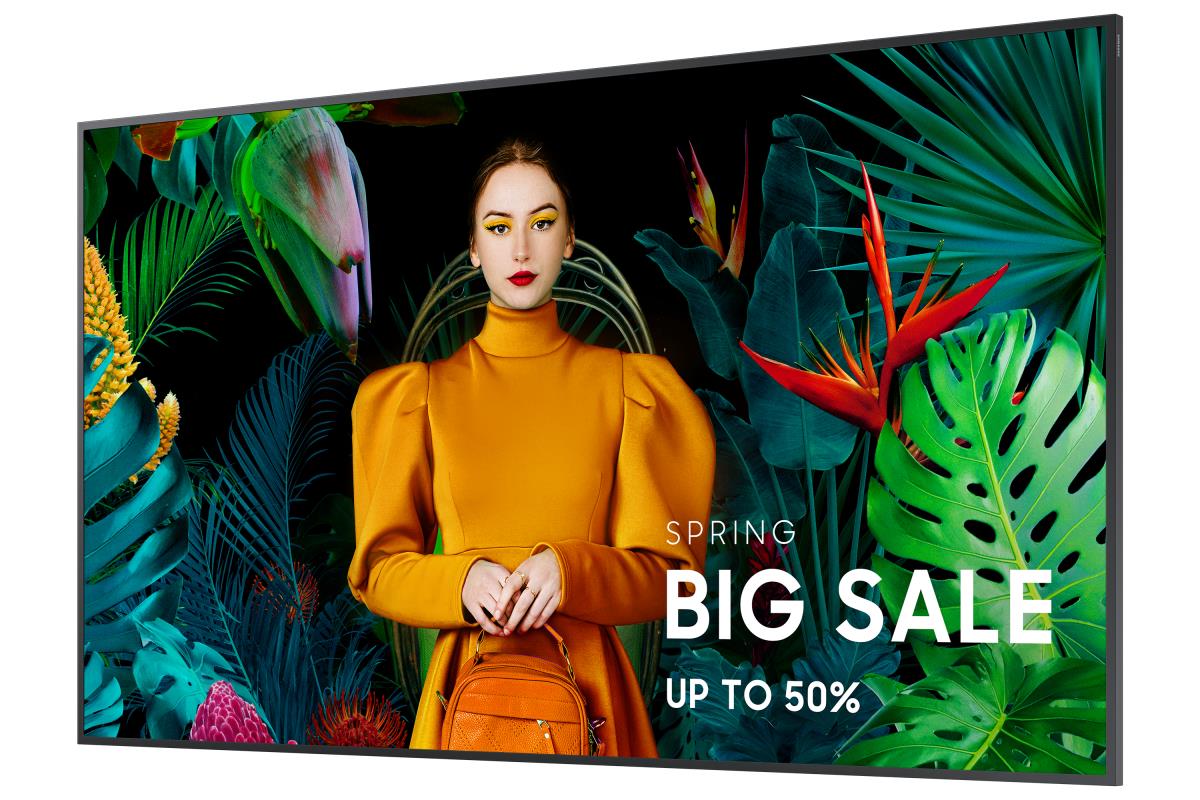 Samsung 75" Crystal UHD Signage QMC Even Bezel Ultra-Slim Commercial Display LH75QMCEBGCXUE