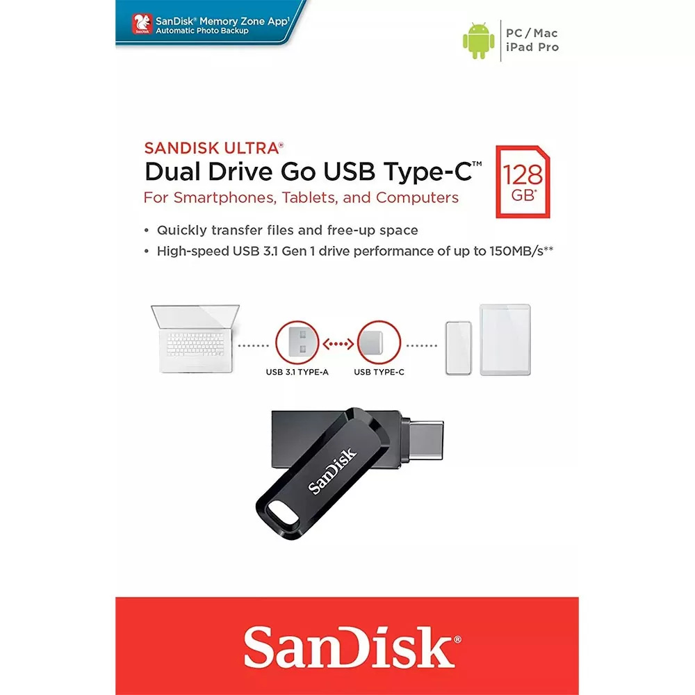 SanDisk Ultra Dual Drive Go USB Type-C 128GB
