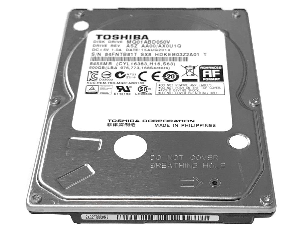 Toshiba 500GB 2.5" SATA Laptop Hard Drive Internal HDD