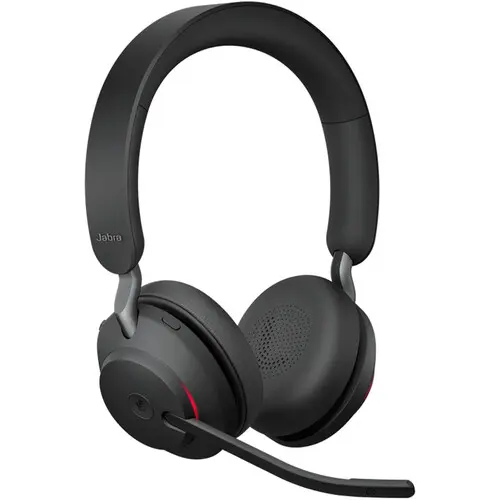 Jabra Evolve2 65 LINK390A MS Stereo Wireless On-Ear Headset with Stand (Microsoft Teams, USB Type-C, Black)